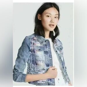 NWOT- Ramy Brook Printed Denim Patchwork Jacket size Small